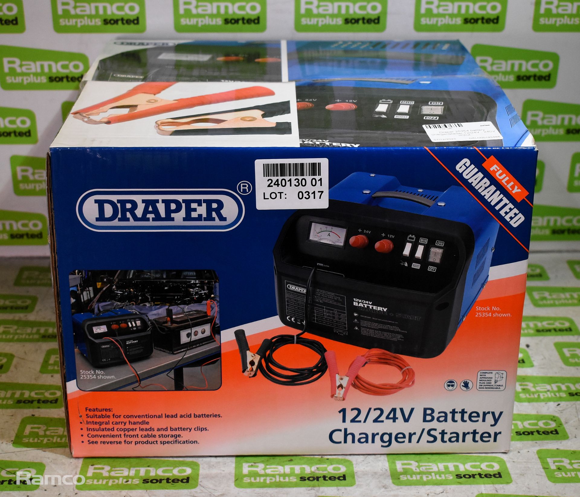 Draper 25354 battery charger / starter 12 / 24V - 240V input - Bild 9 aus 9