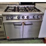 Falcon G3101 6-burner gas oven range - W 900 x D 780 x H 900mm - OIL DRIP TRAY BENT - NEEDS REPAIR