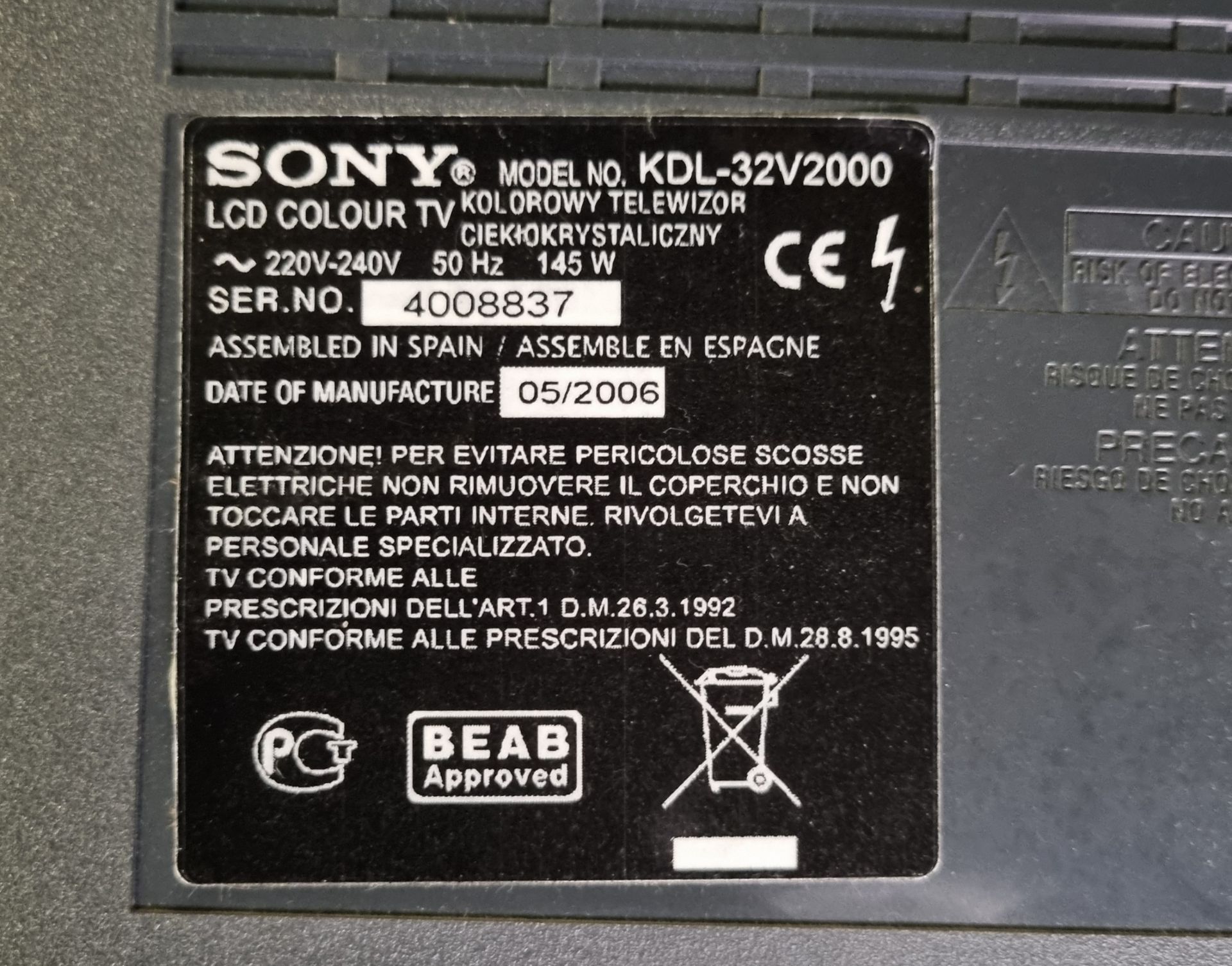 Télécommande Générique Pour Sony KDL-46S2010 / 46V2000 - Neuf, Remplacement Universel