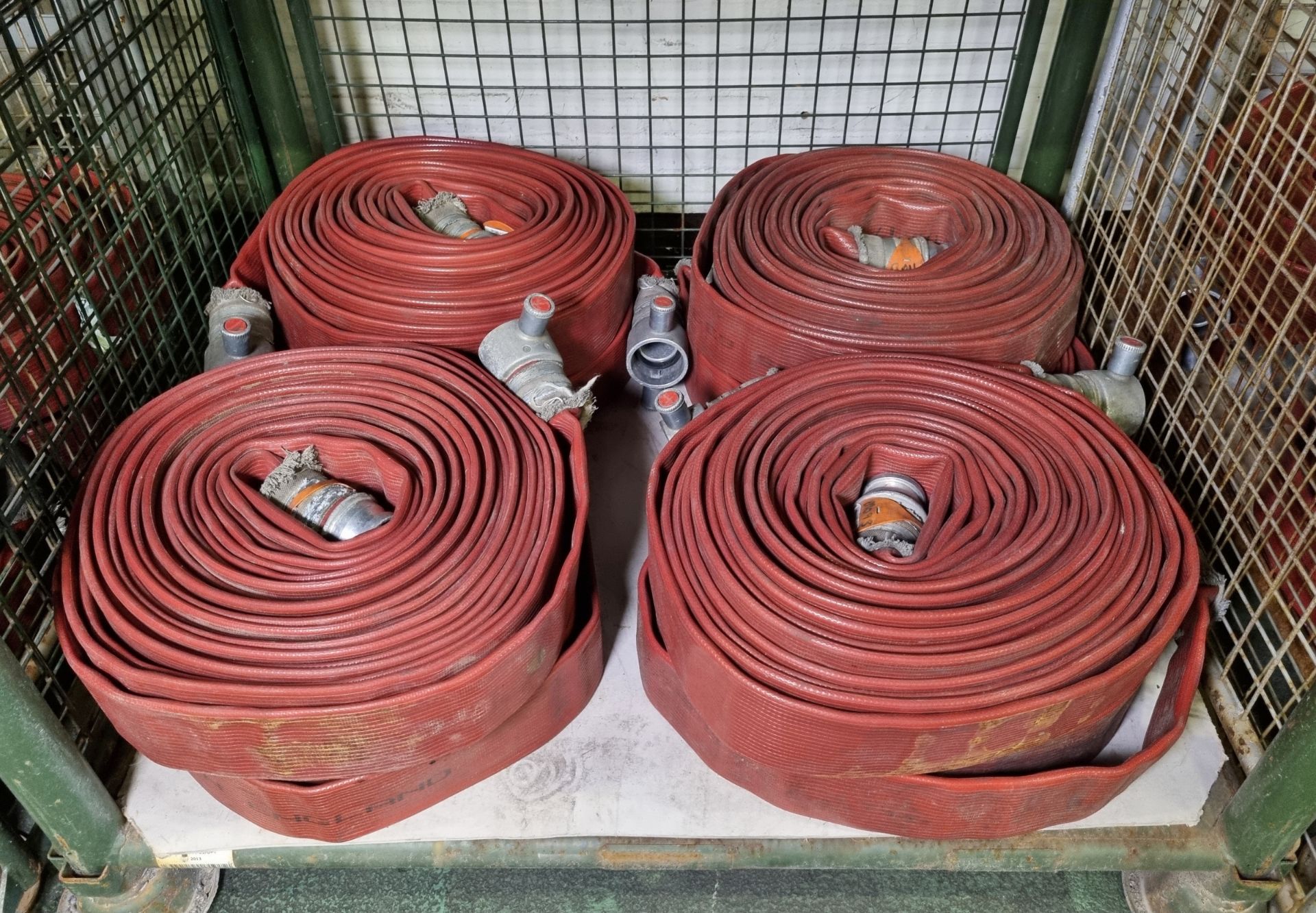 8x Angus Duraline 70mm lay flat hoses with couplings - approx 23 M in length - Image 2 of 4