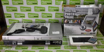 RSG digital photo frame – 7 inch TFT, Panasonic NV-VP33 DVD / Video combi unit with power lead & rem