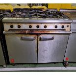 Falcon G3101 gas 6 burner oven - W 900 x D 900 x H 900 mm - DAMAGED - MISSING KNOBS