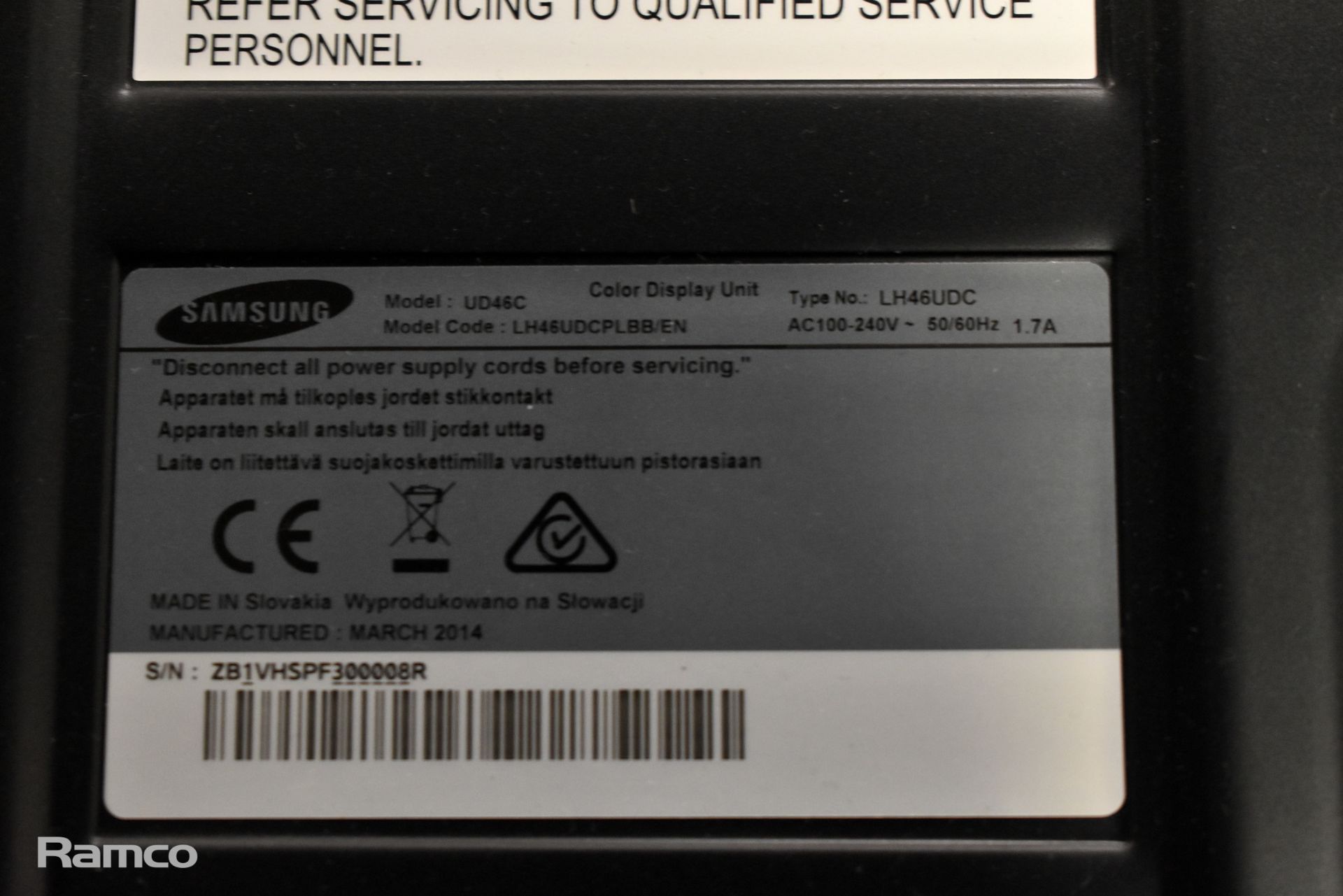 Samsung UD46C 46 inch LED backlit LCD display, Samsung UD46C 46 inch LED backlit LCD display - Image 3 of 8