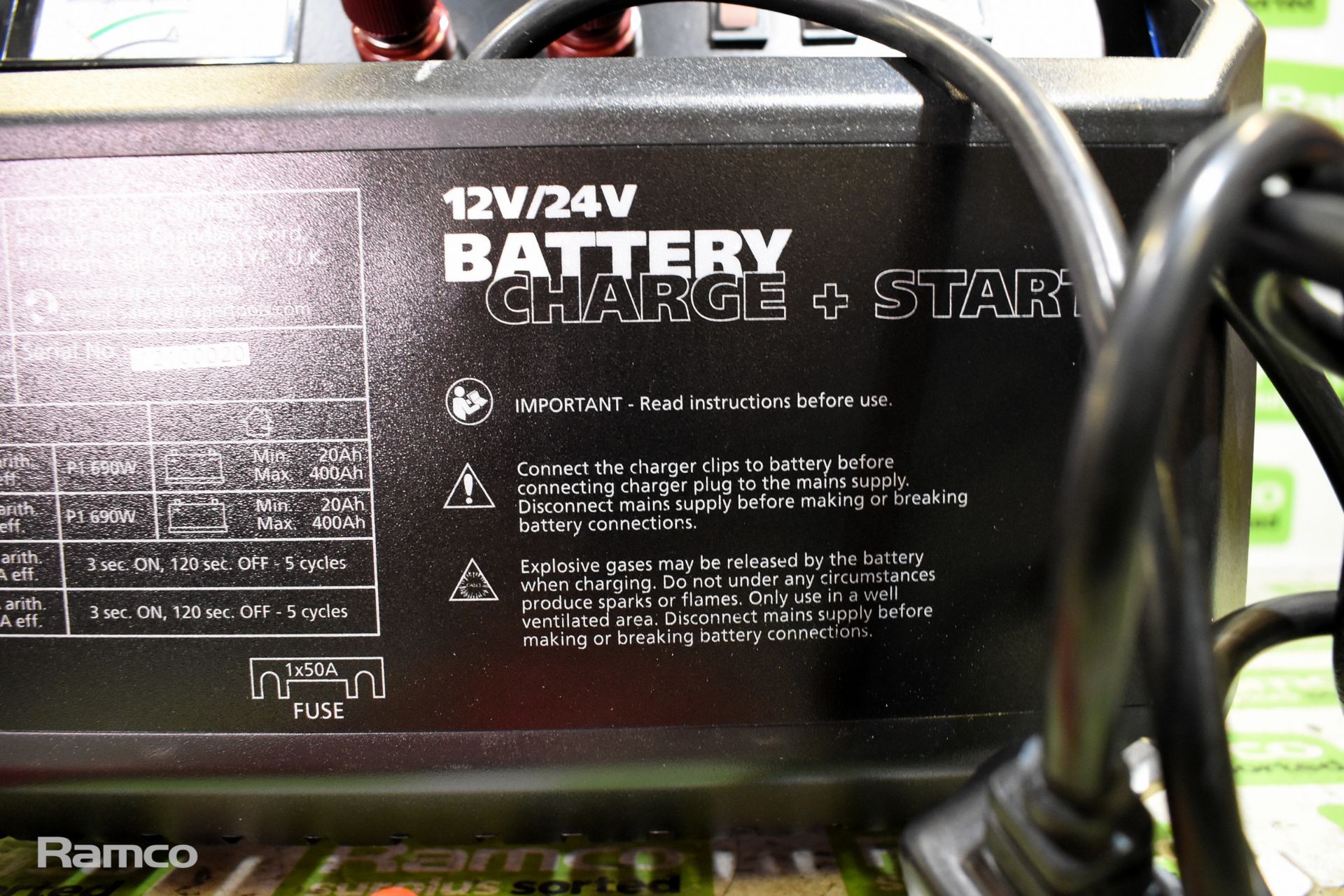 Draper 25354 battery charger / starter 12 / 24V - 240V input - Bild 3 aus 9
