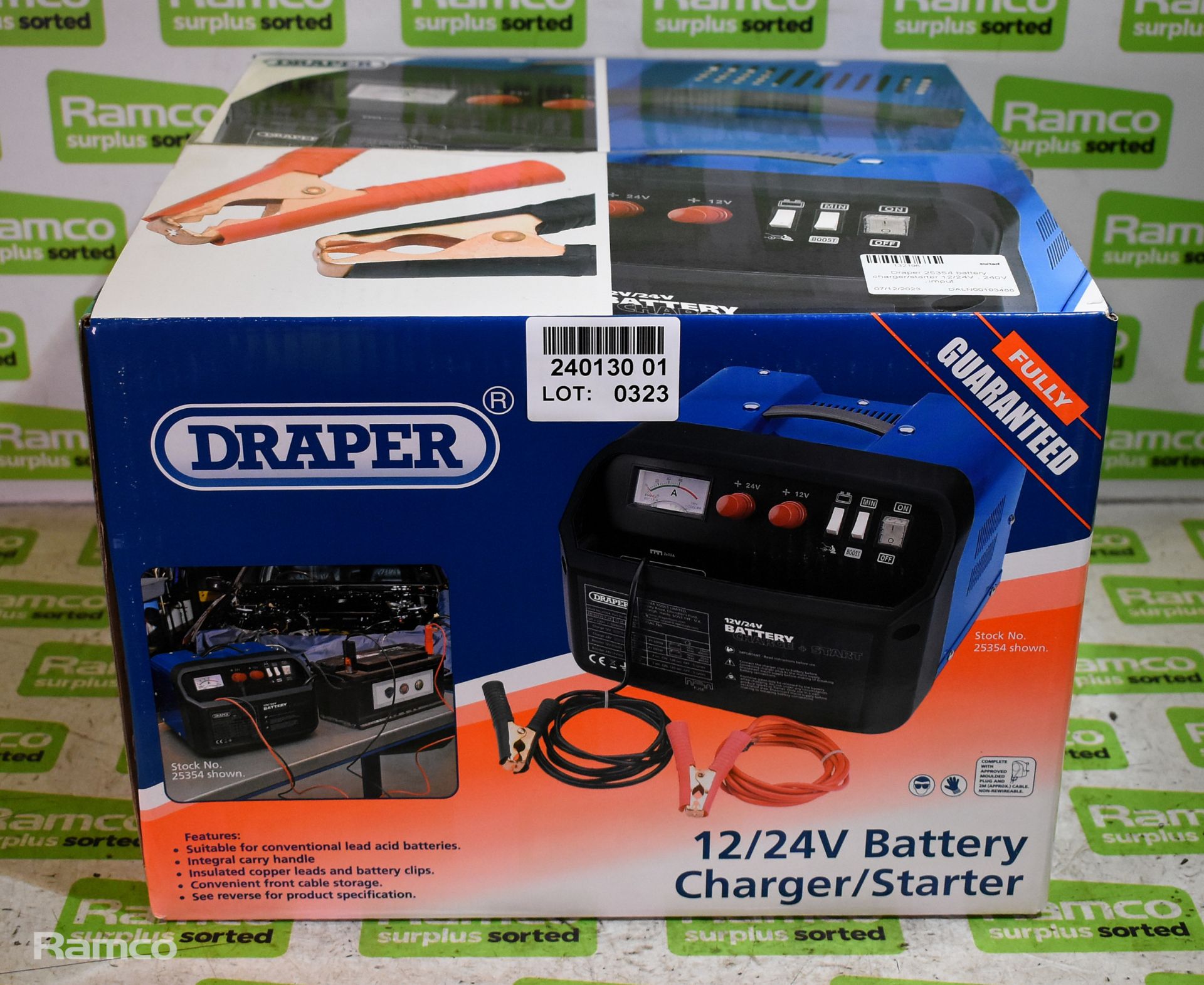 Draper 25354 battery charger / starter 12 / 24V - 240V input - Bild 2 aus 2