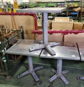 3x Square metal tables - W 700 x D 700 x H 750 mm