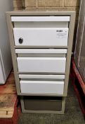 4 drawer storage cabinet with lockable top drawer - W 300 x D 560 x H 660mm
