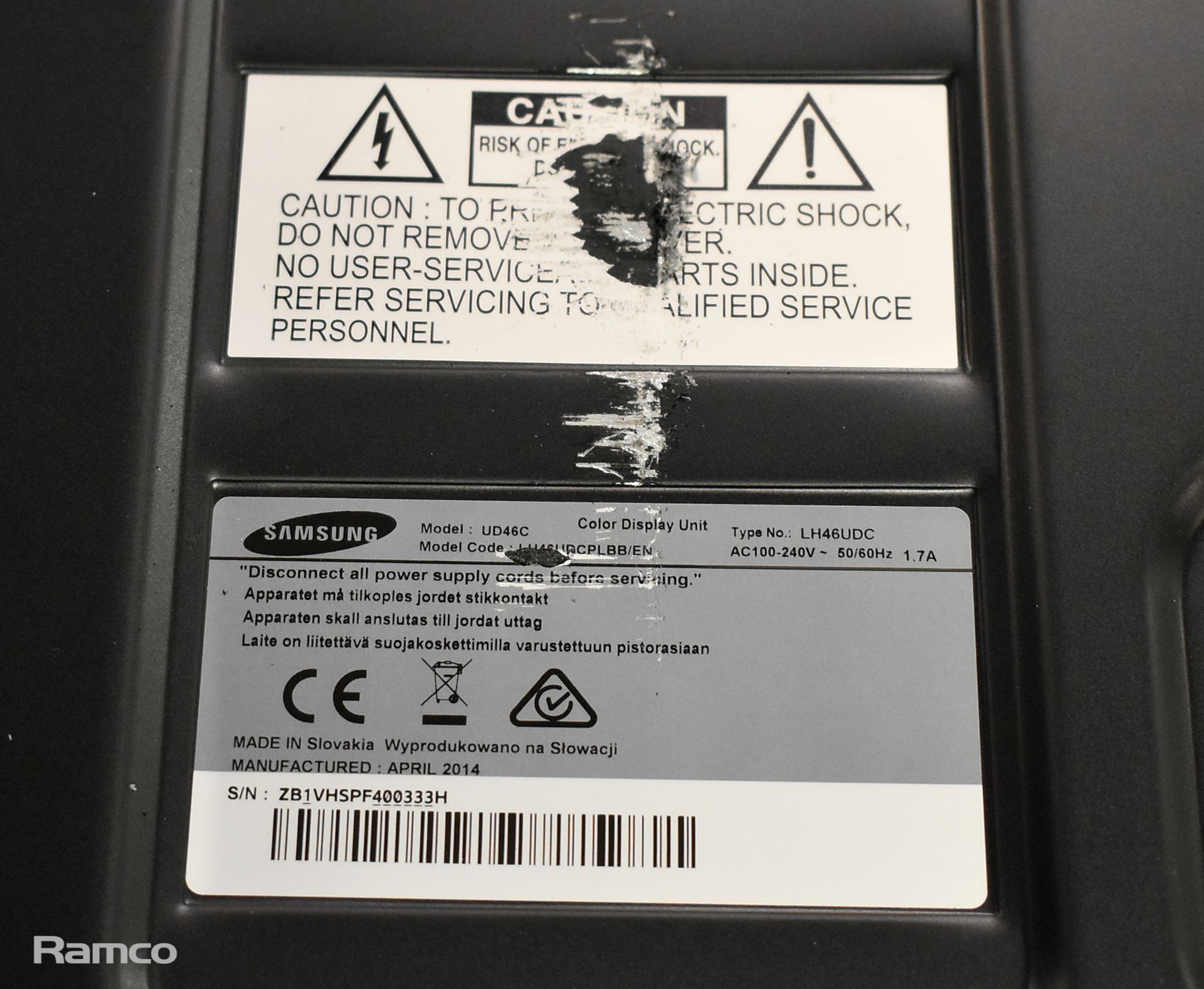 Samsung UD46C 46 inch LED backlit LCD display, Samsung UD46C 46 inch LED backlit LCD display - Image 7 of 8