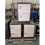 3x Metal two drawer filing cabinets - W 460 x D 630 x H 730mm