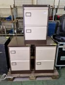 3x Metal two drawer filing cabinets - W 460 x D 630 x H 730mm