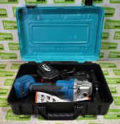 Brushless YZ04 angle grinder in carry case with battery and charger