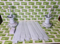2x Ceiling sweep fans with controller - 36 inch - white