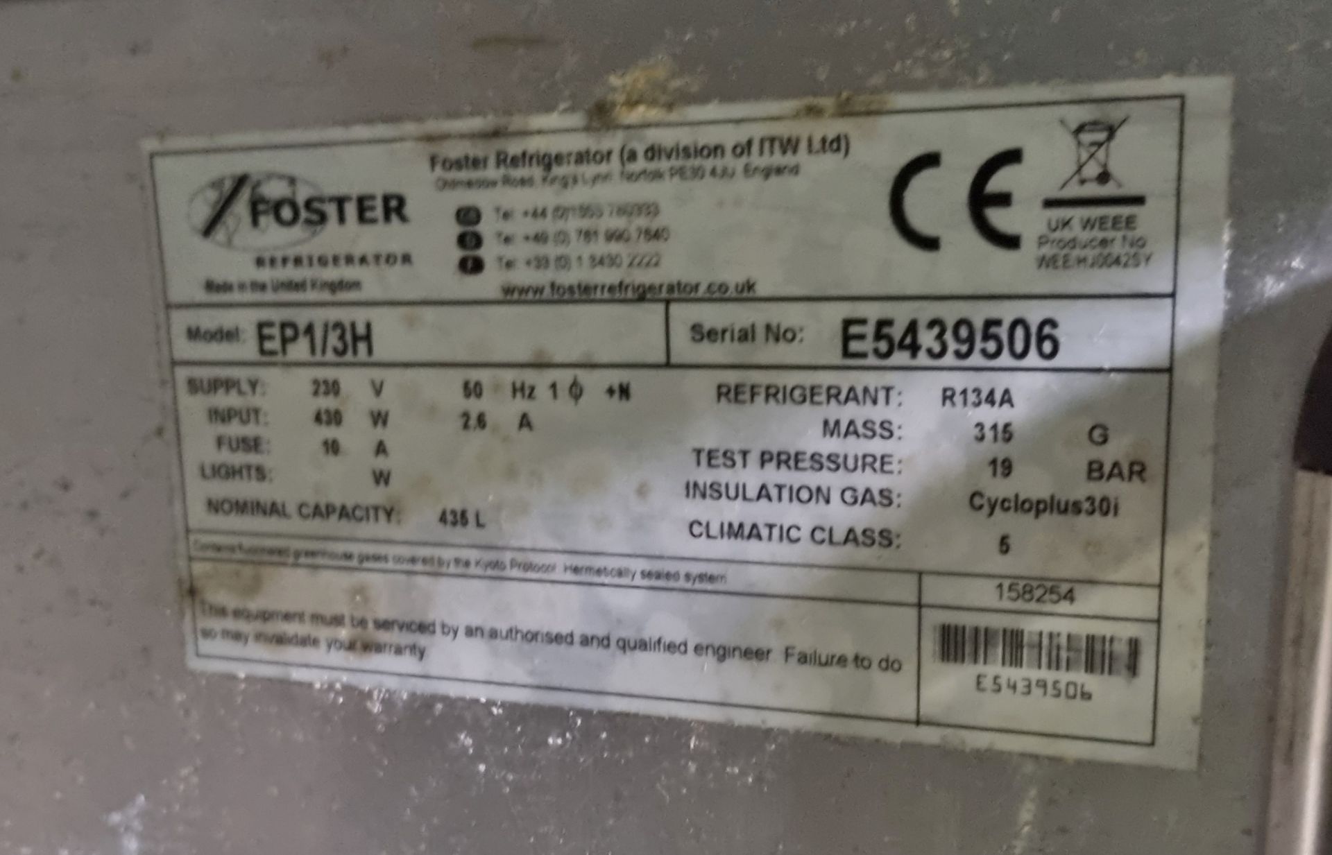 Foster Eco Pro G2 EP1/3H 2 door / 3 drawer counter fridge - W 1860 x D 700 x H 860 mm - Image 5 of 6