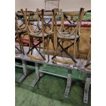 4x Wooden restaurant chairs, Metal table - W 1200 x D 690 x H 760 mm