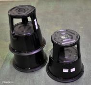 3x Geprufte Sicherheit plastic kick steps - diameter: 400mm, height: 430mm