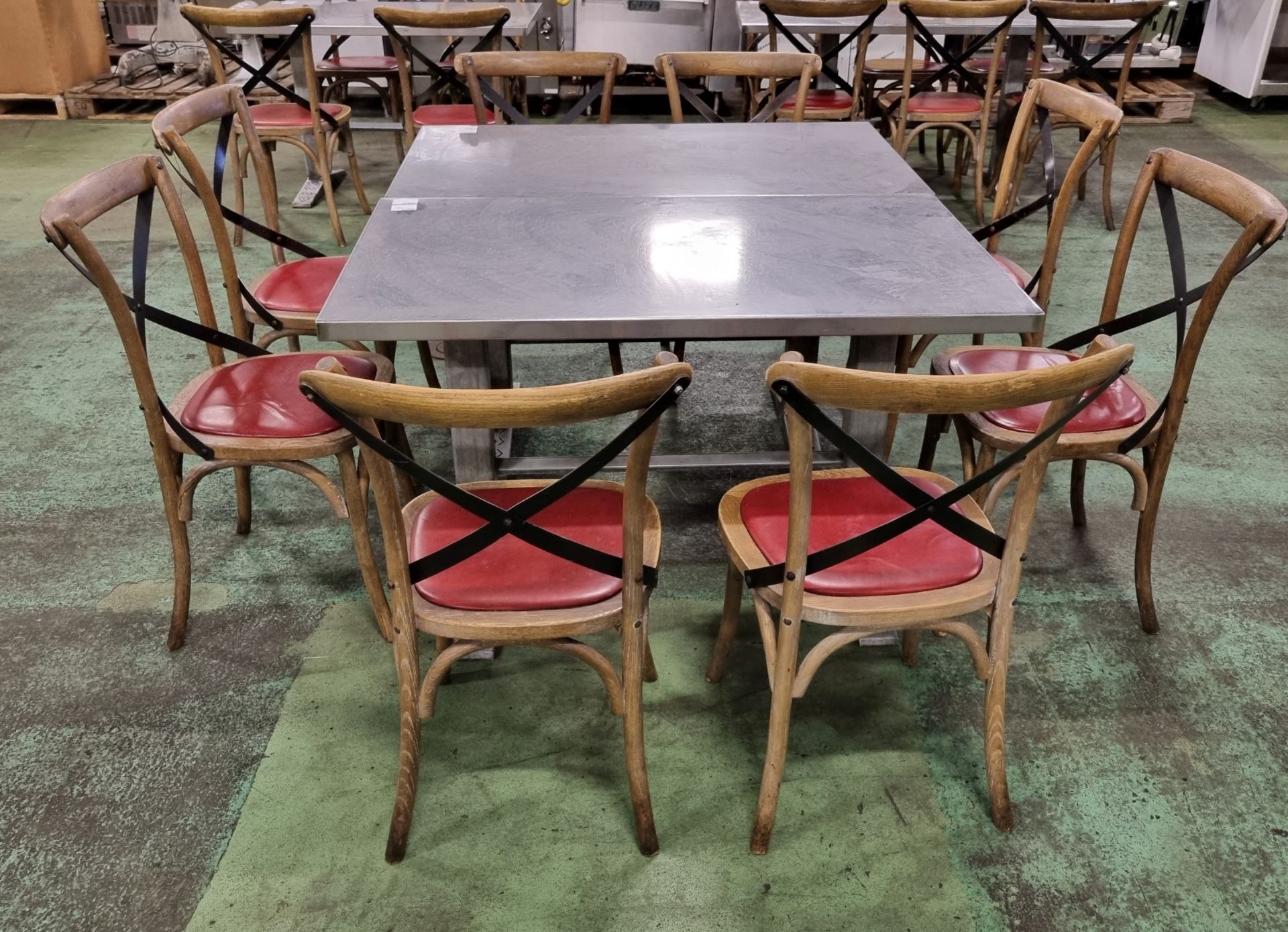 8x Wooden restaurant chairs, 2x Metal tables - W 1200 x D 690 x H 760 mm - Bild 4 aus 5