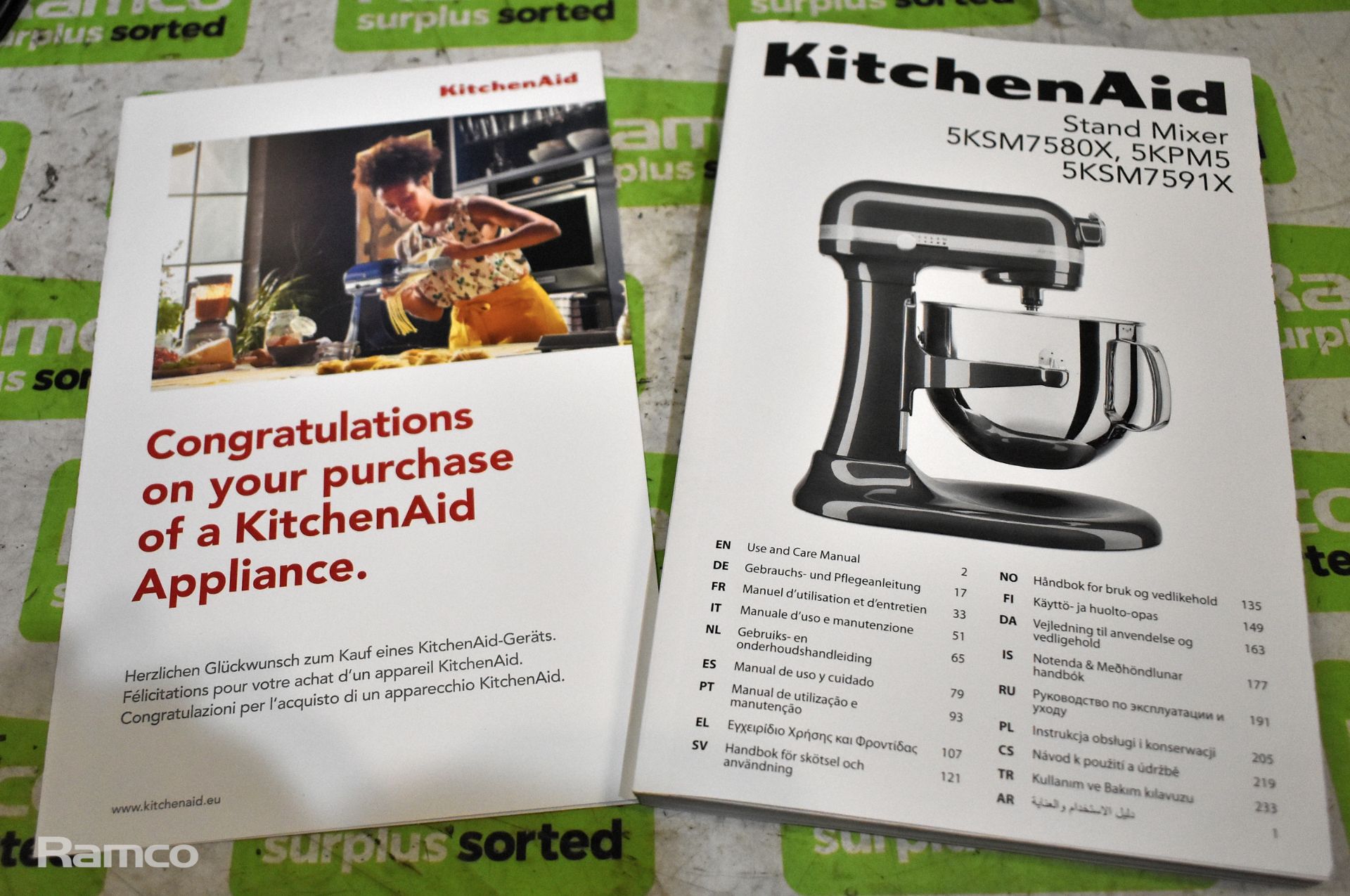 KitchenAid 5KPM5BWH electric stand mixer with accessories 240V - Image 7 of 9