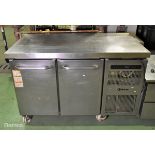 Gram 2 door bench refrigerator - W 1290 x D 700 x H 880mm