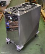 Moffat HP2 twin stack mobile heated plate dispenser - W 800 x D 470 x H 900 mm