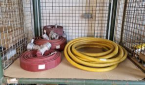 Yellow high pressure hose - 45mm dia x 10m, Layflat fire hose - see description for details