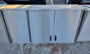 Stainless steel 2 door wall cabinet - L 1450 x W 350 x H 750mm