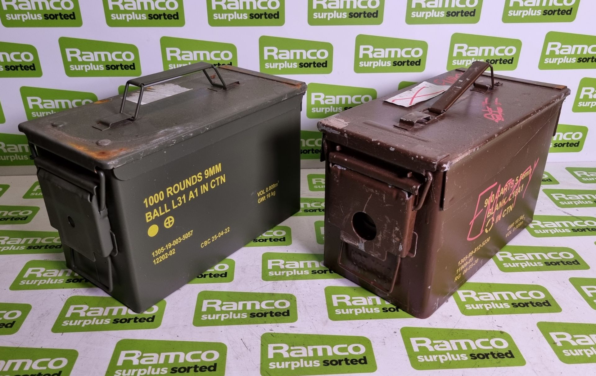 72x Small metal ammo containers - W 300 x D 155 x H 190 mm - L31A - Image 2 of 5