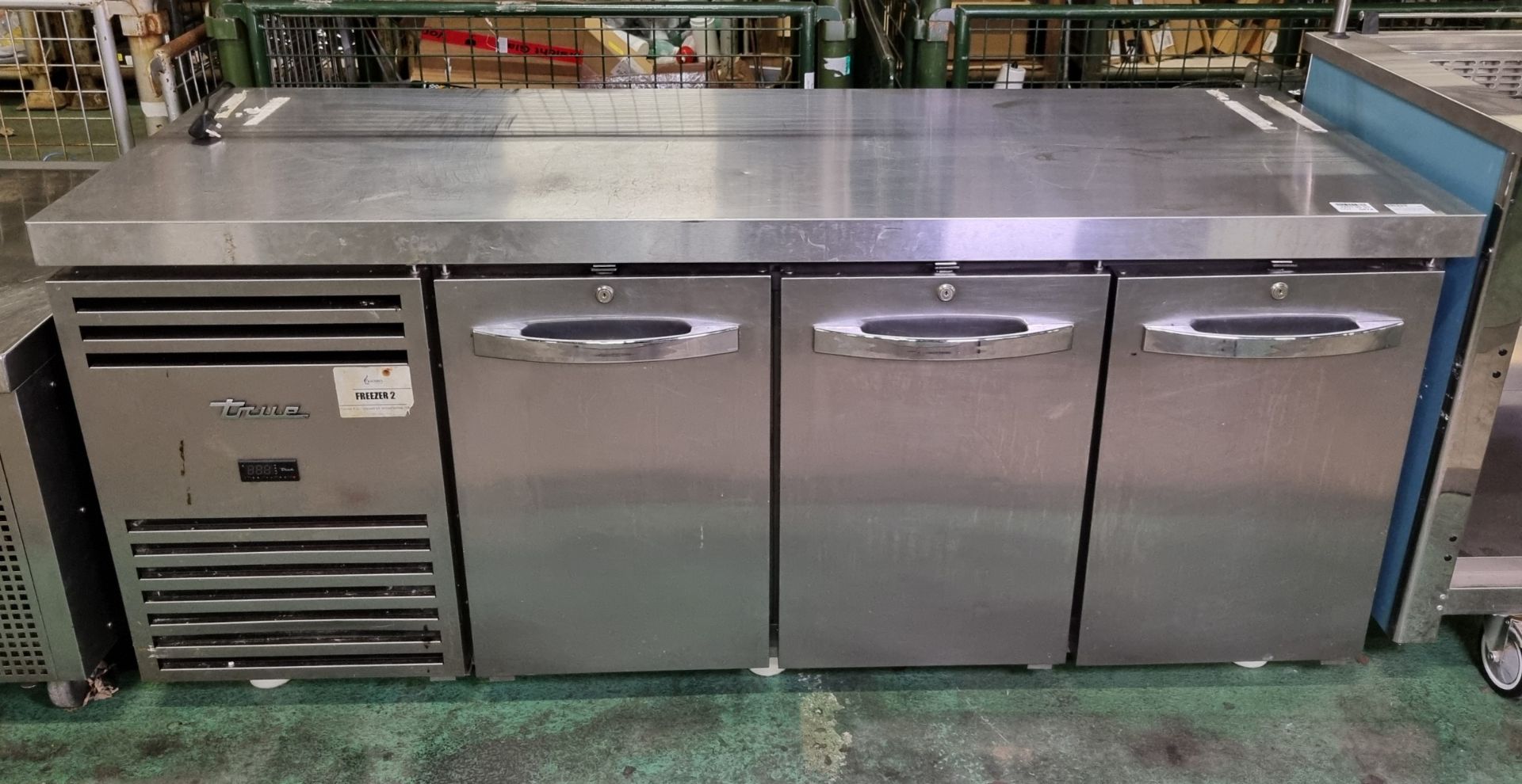 TRUE TCF1/3 stainless steel 3 door freezer cabinet - W 1870 x D 750 x H 800 mm