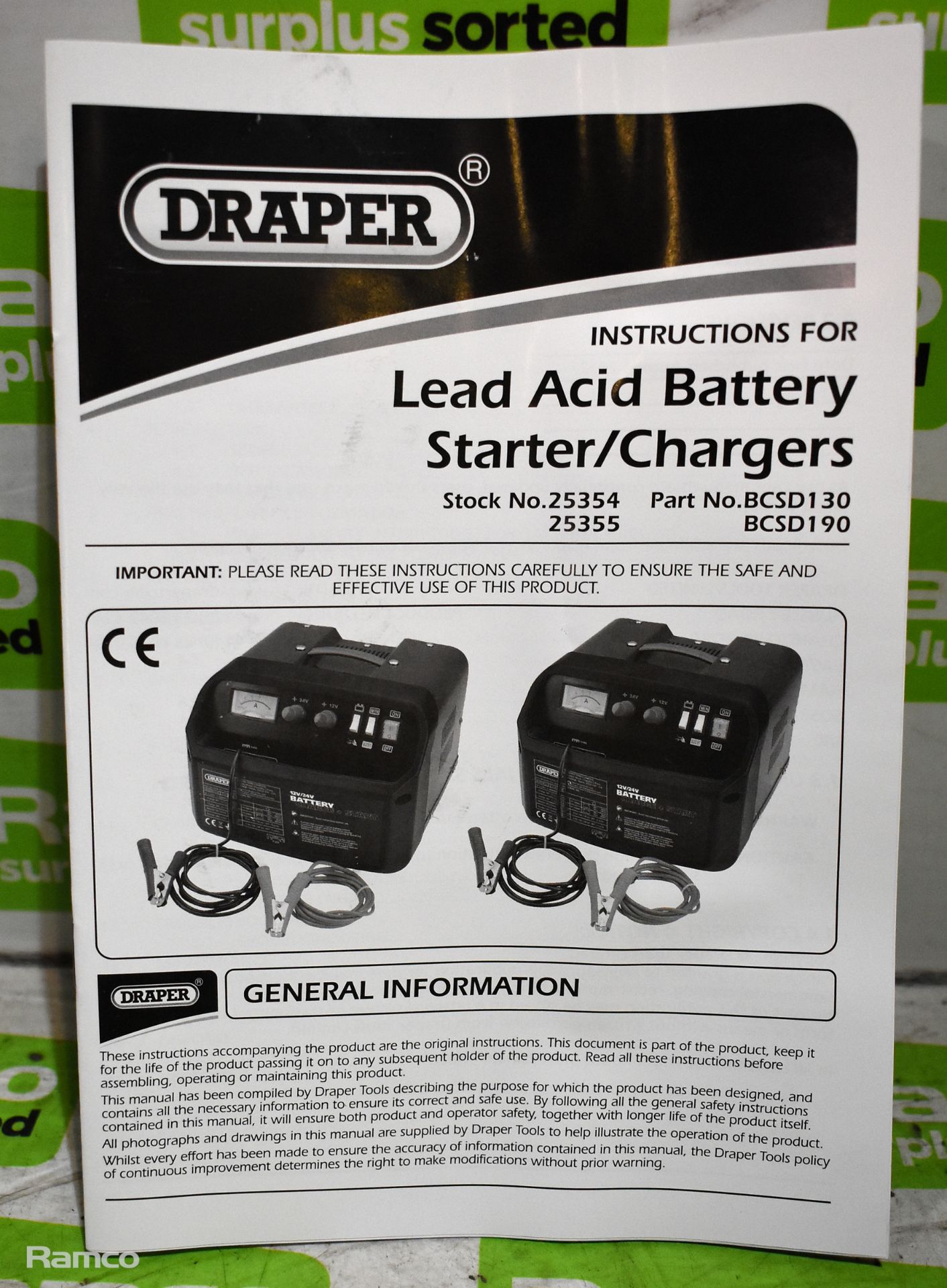 Draper 25354 battery charger / starter 12 / 24V - 240V input - Bild 6 aus 9