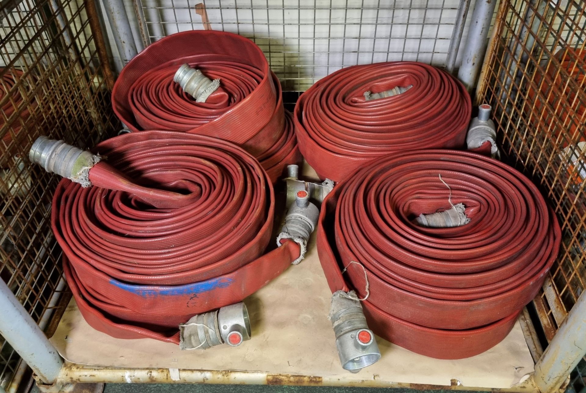 8x Angus Duraline 70mm lay flat hoses with couplings - approx 23 M in length - Image 2 of 5