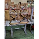 4x Wooden restaurant chairs, Metal table - W 1200 x D 690 x H 760 mm