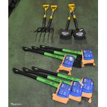 3x 1.9kg axes, 2x Draper spade and fork sets, 3x Florabest 1.9kg axes