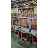 8x Wooden restaurant chairs, 2x Metal tables - W 1200 x D 690 x H 760 mm