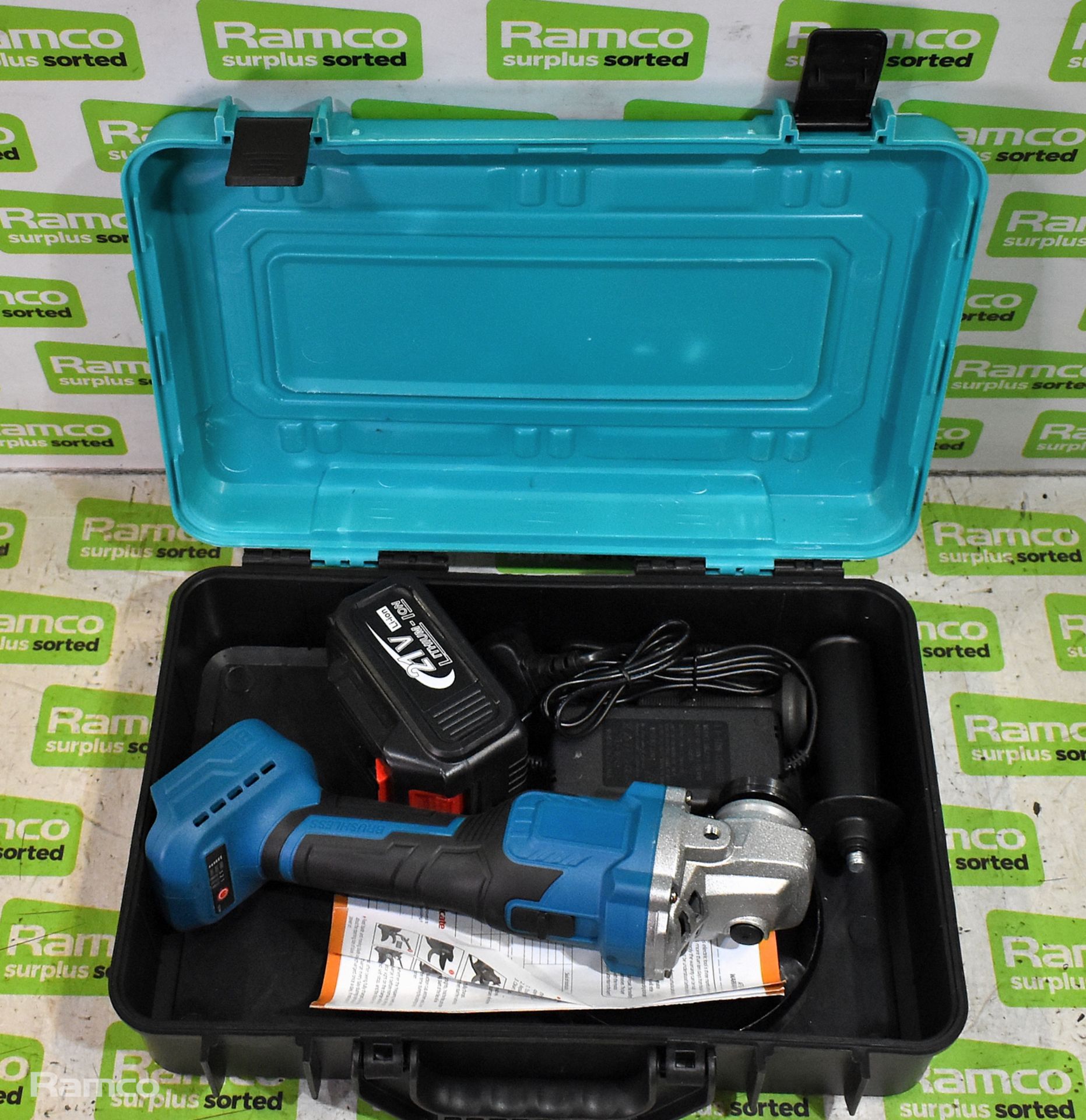 Brushless YZ04 angle grinder in carry case with battery and charger - Image 2 of 7