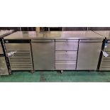 Foster Eco Pro G2 EP1/3H 2 door / 3 drawer counter fridge - W 1860 x D 700 x H 860 mm