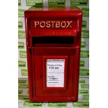 Red replica post box - W 300 x D 260 x H 470mm