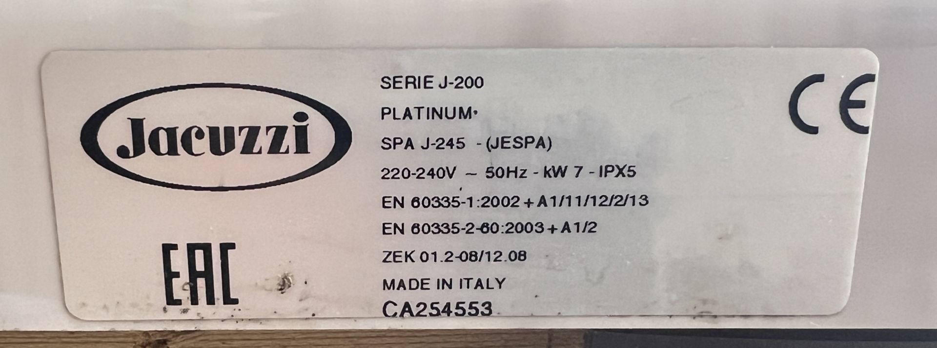Jacuzzi J-245 6 person Platinum Spa hot tub - 220-240v - 50Hz - Bild 43 aus 44