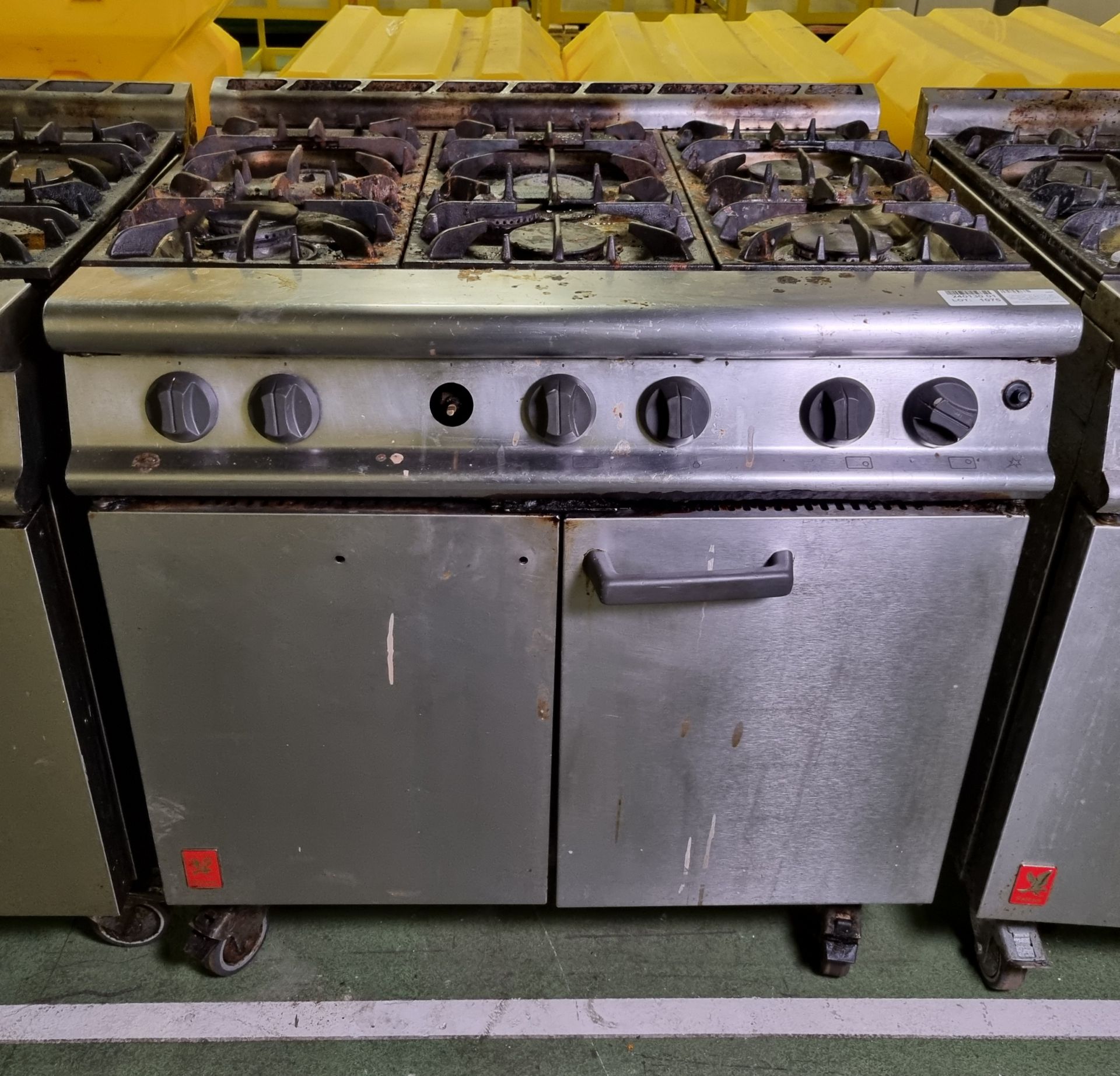Falcon G3101 6-burner gas oven range - W 900 x D 780 x H 900mm - MISSING CONTROL KNOB AND HANDLE