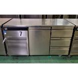 Foster Eco Pro G2 EP1/2H single door / 3 drawer counter fridge - W 1410 x D 700 x H 860 mm