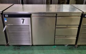 Foster Eco Pro G2 EP1/2H single door / 3 drawer counter fridge - W 1410 x D 700 x H 860 mm