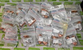 Assorted Corex B-maxipro fittings - 90 degree elbows, equal end T, stop end