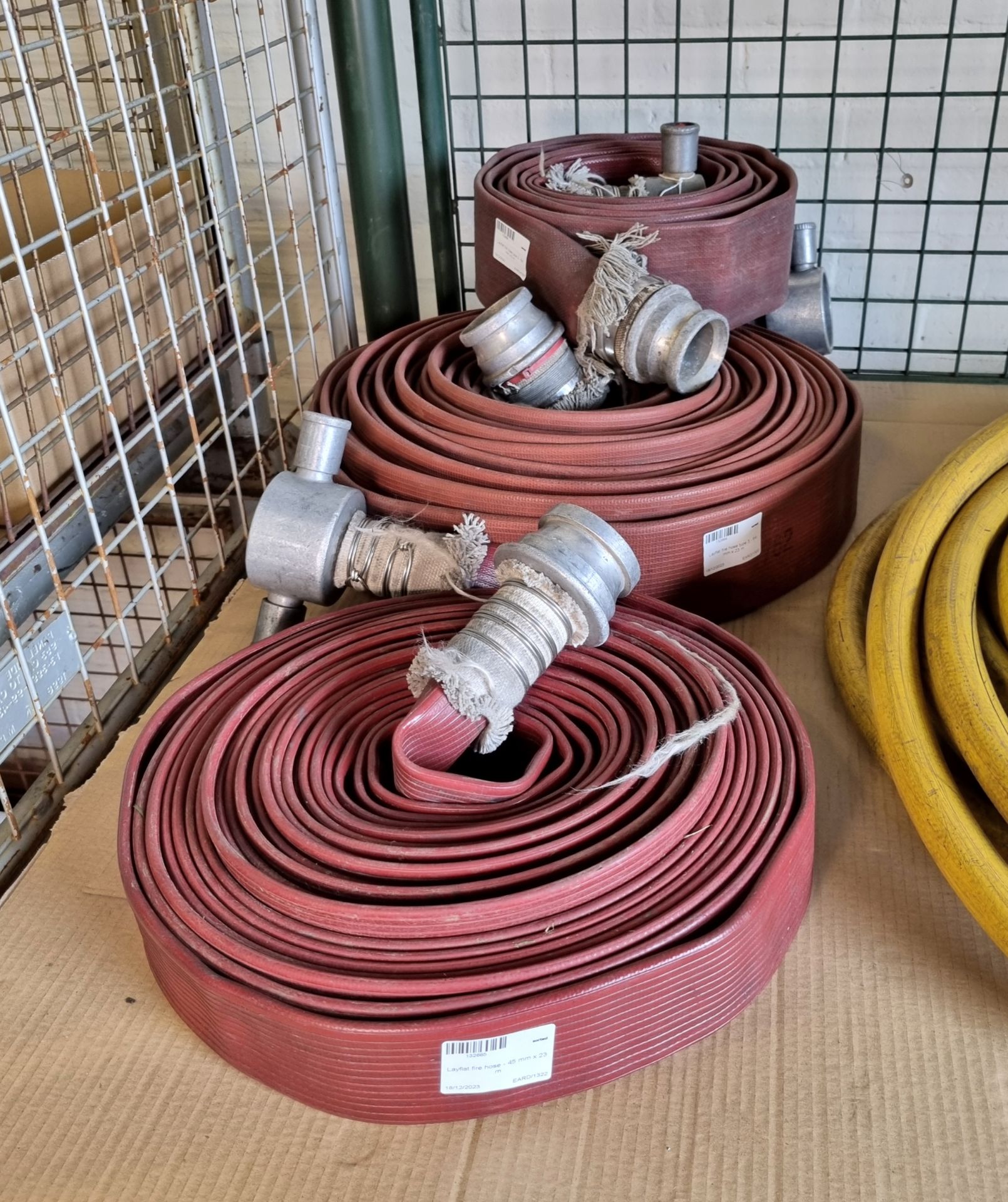 Yellow high pressure hose - 45mm dia x 10m, Layflat fire hose - see description for details - Image 3 of 5
