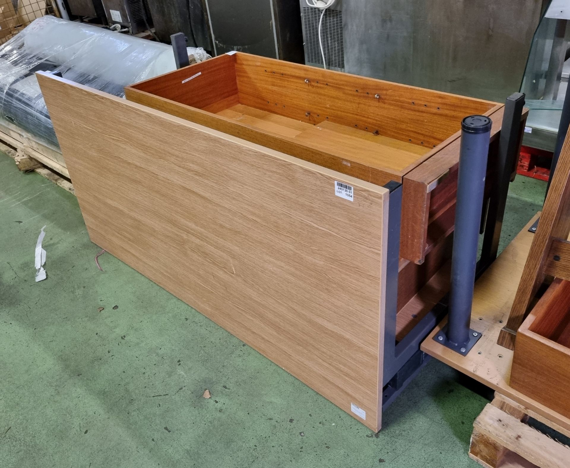 Wooden desk, Wooden 3-tier bookcase, Wooden book case - Image 2 of 3