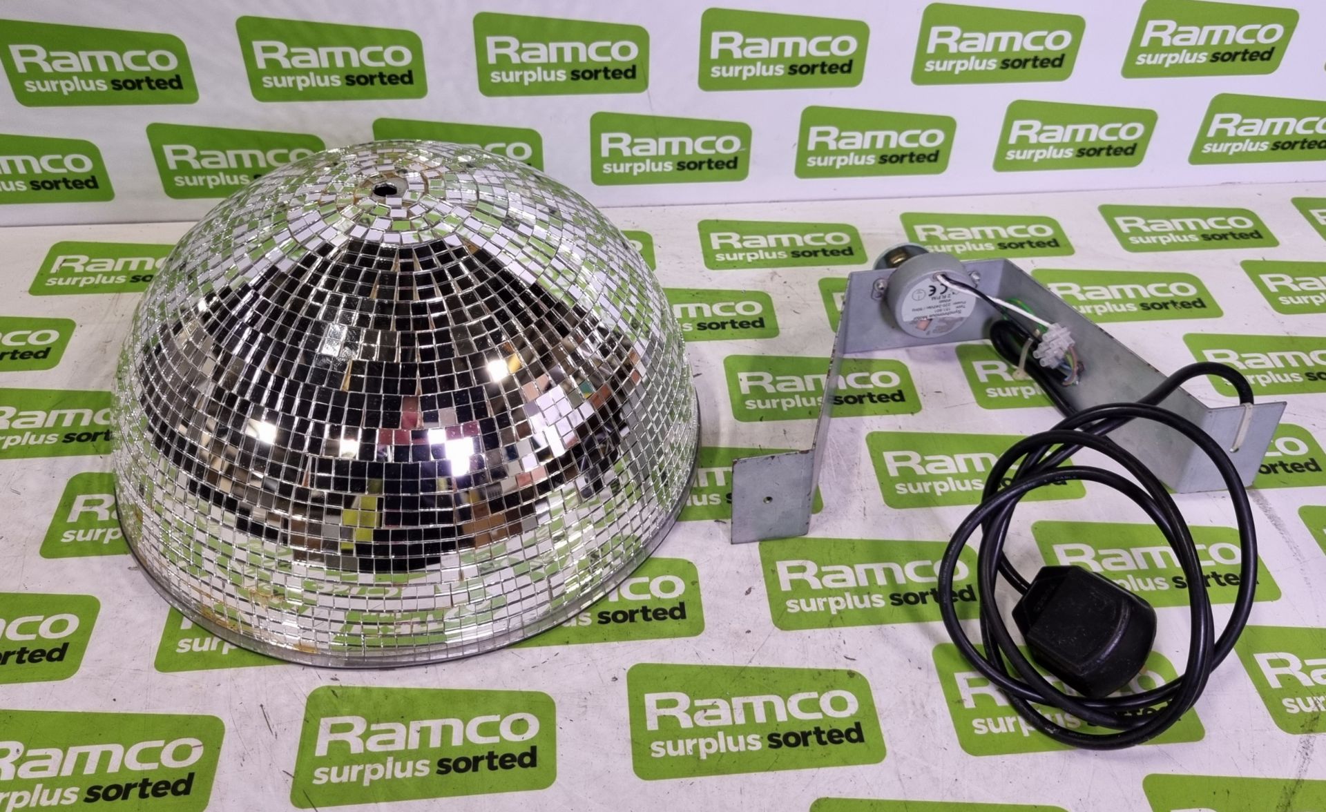 Half table top mirror ball with rotator