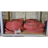 8x Angus Duraline 70mm lay flat hoses with couplings - approx 23 M in length