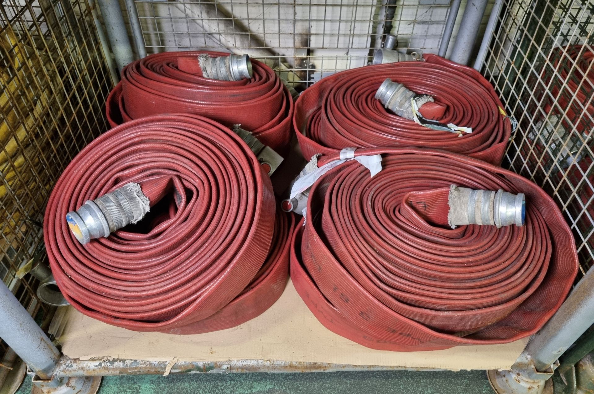 8x Angus Duraline 70mm lay flat hoses with couplings - approx 23 M in length - Image 2 of 5