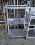 Stainless steel 2 tier shelf unit - L 540 x W 360 x H 890mm