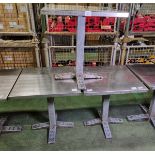 3x Square metal tables - W 700 x D 700 x H 750 mm