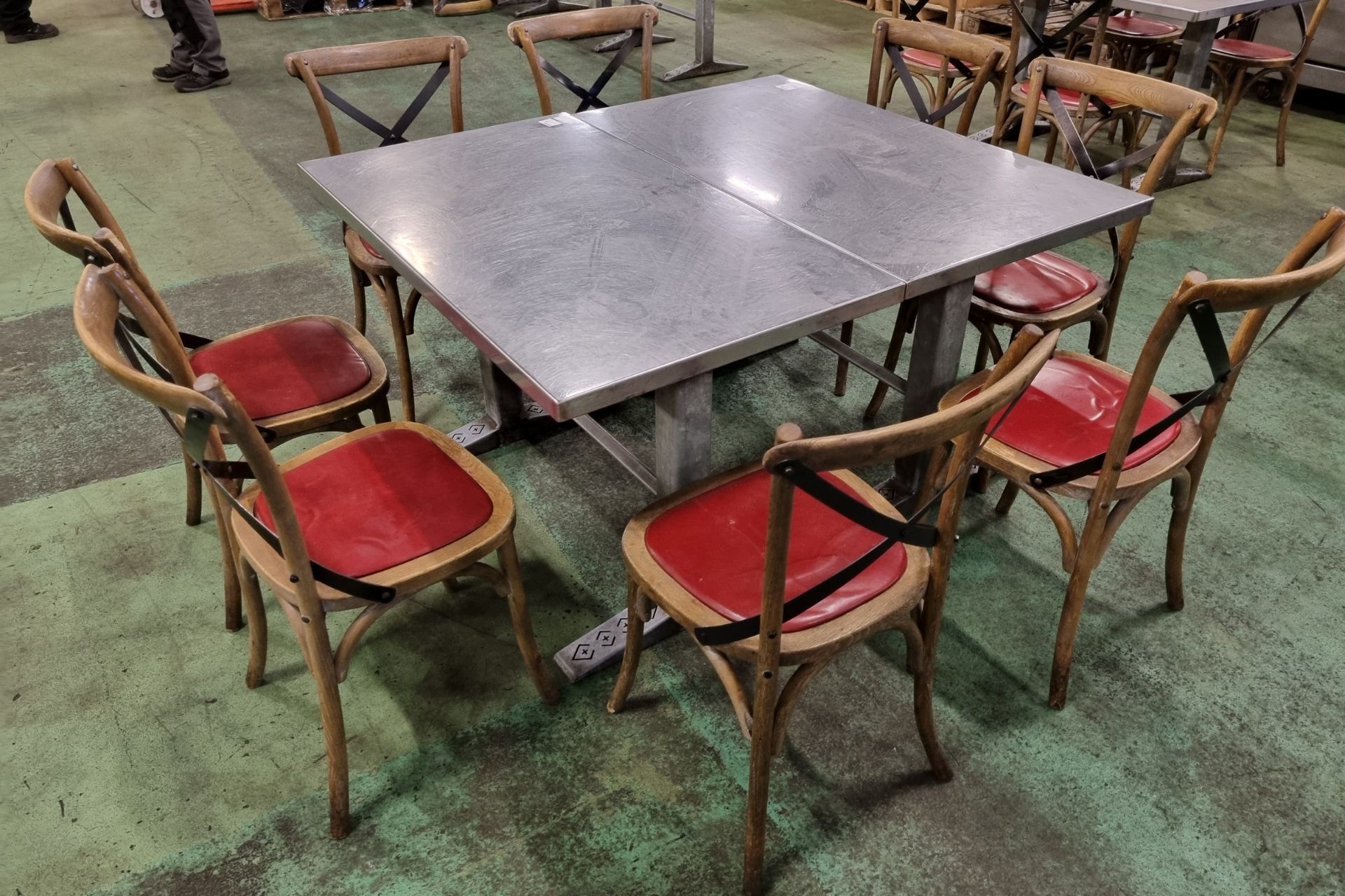 8x Wooden restaurant chairs, 2x Metal tables - W 1200 x D 690 x H 760 mm - Bild 5 aus 5