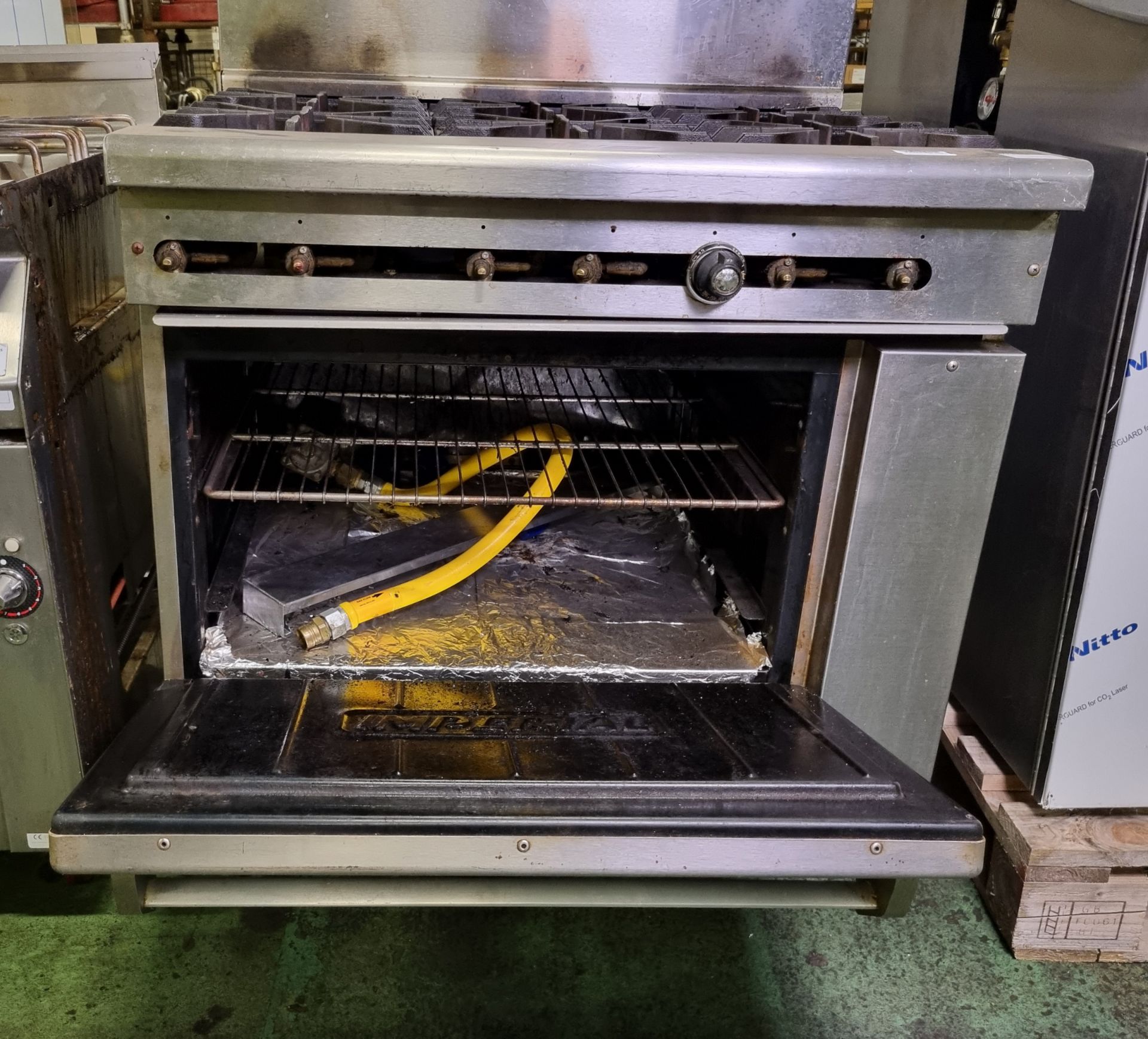 Elite Imperial stainless steel 6 burner oven range with shelf - W 920 x D 800 x H 1450mm - DAMAGED - Bild 5 aus 7