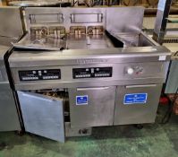 Frymaster H17 stainless steel electric 2 well fryer and chip dump - W 1190 x D 800 x H 1140 mm